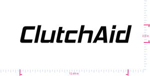 Text ClutchAid Vinyl custom lettering decall/2.0 x 12.69 in/ Black /