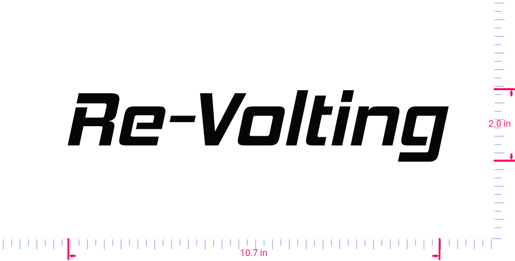 Text Re-Volting Vinyl custom lettering decall/2.0 x 10.7 in/ Black /