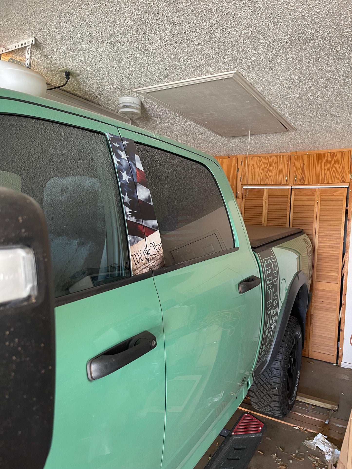 Autocollant pour montant central de portière de voiture musclée, motif drapeau américain « We The People » - Impression professionnelle