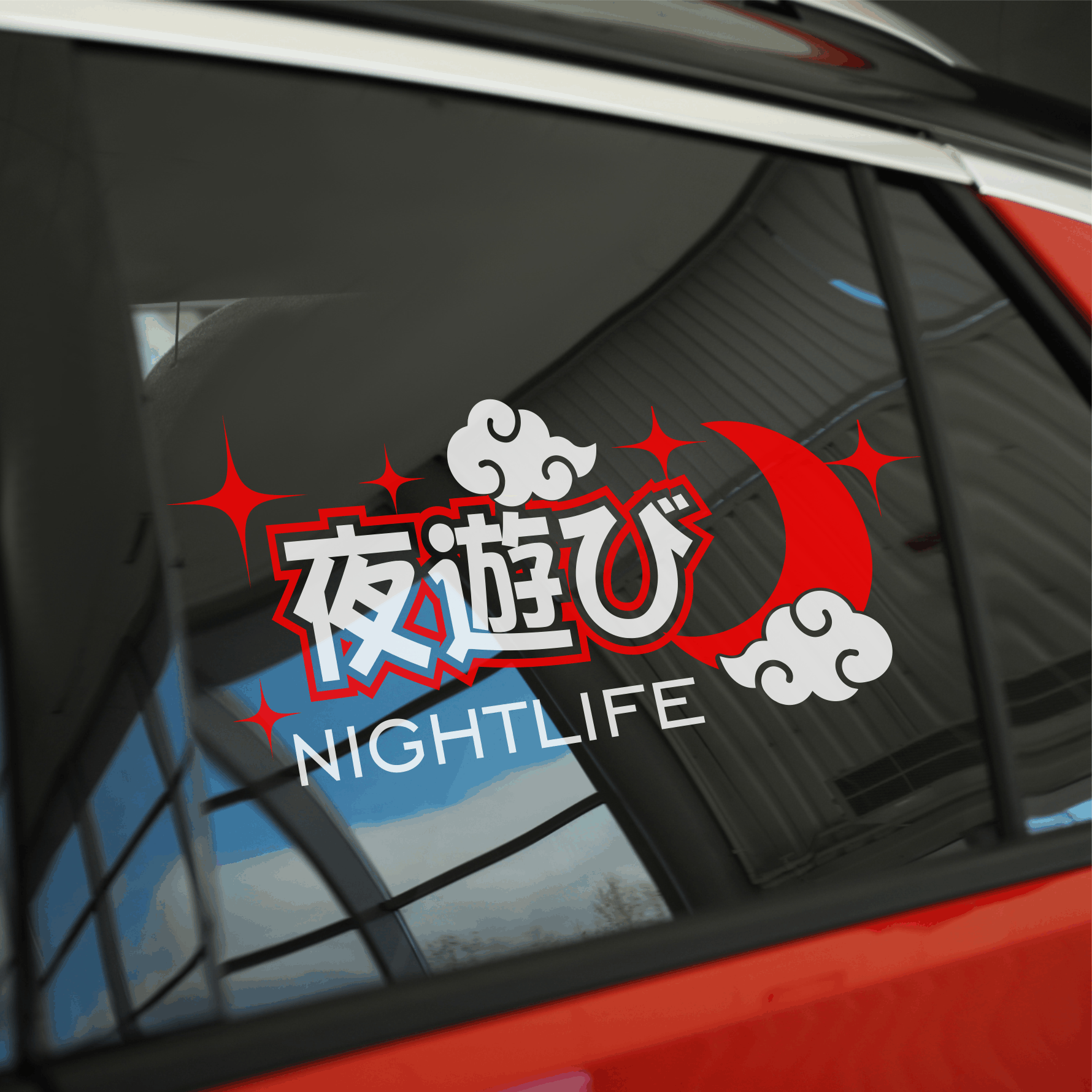 Nightlife 2 colors -Rear Windshield decal sticker