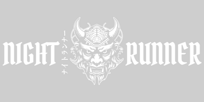 Autocollant de pare-brise arrière représentant un masque Oni japonais de Night Runner