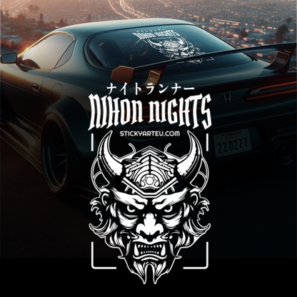 Nihon Nights Rear window decal Oni mask