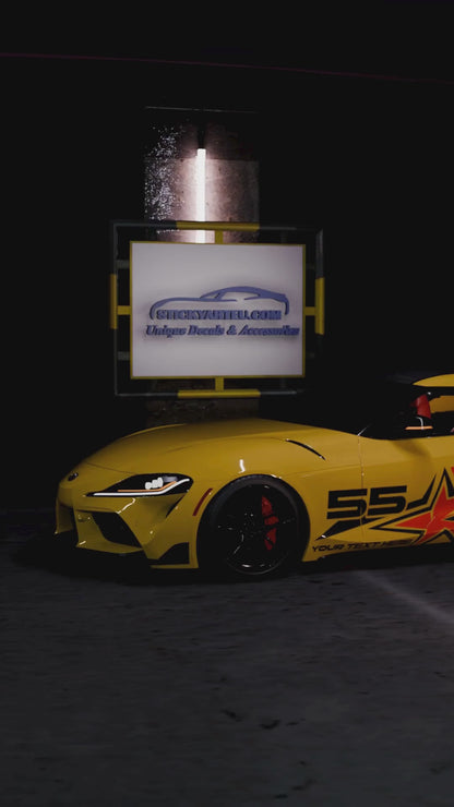 Car Stars Livery (Left And Right sides) - Custom Racing Number - Custom Text