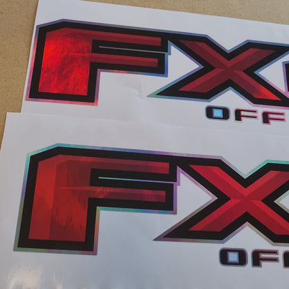FX4 Offroad-Aufkleber, holografische Ersatzaufkleber (2er-Set) F150 Bedside F Truck Super Duty F250 F350 F450 (2015–2018)