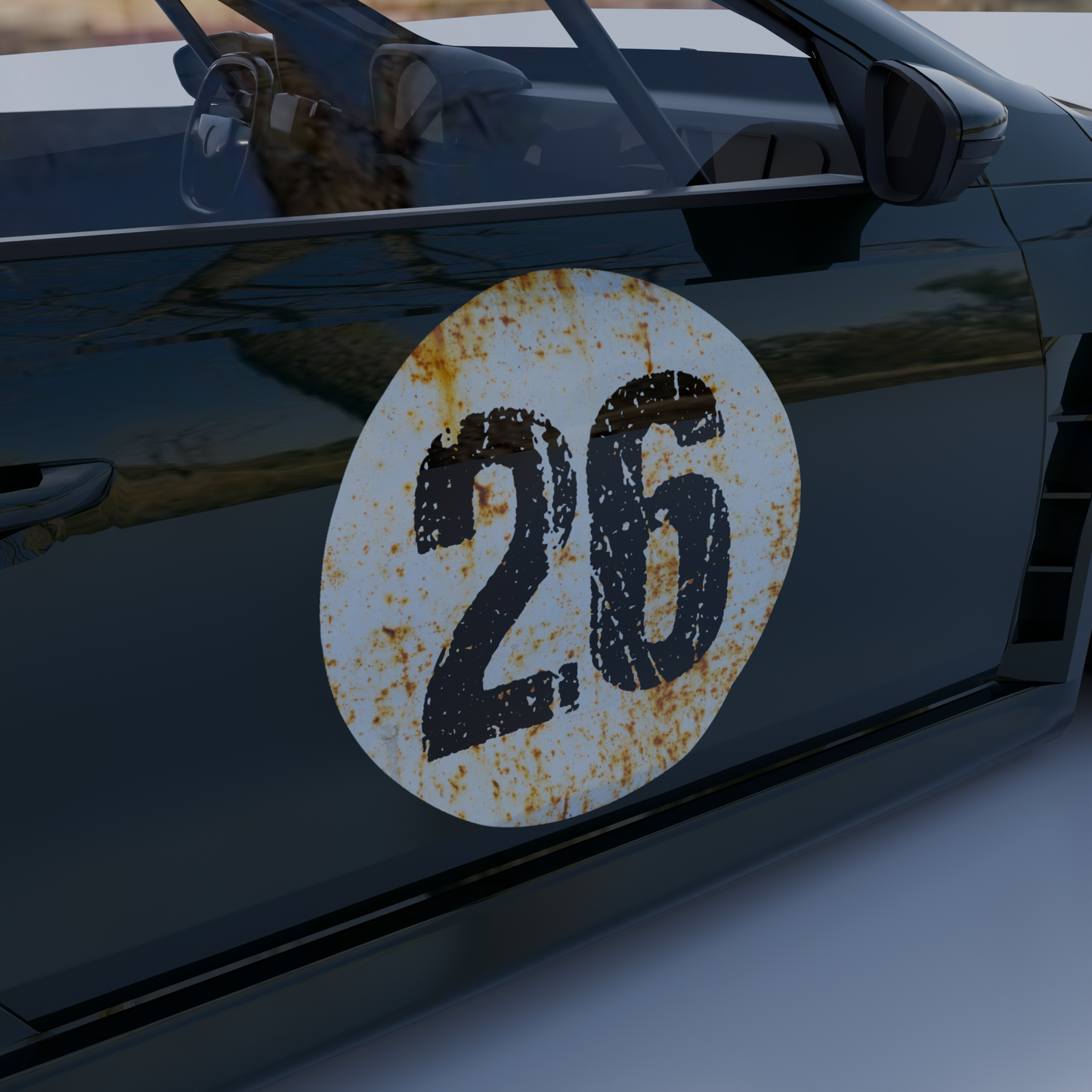 1x Startnummer im Rusty Style (eine) - personalisierbar