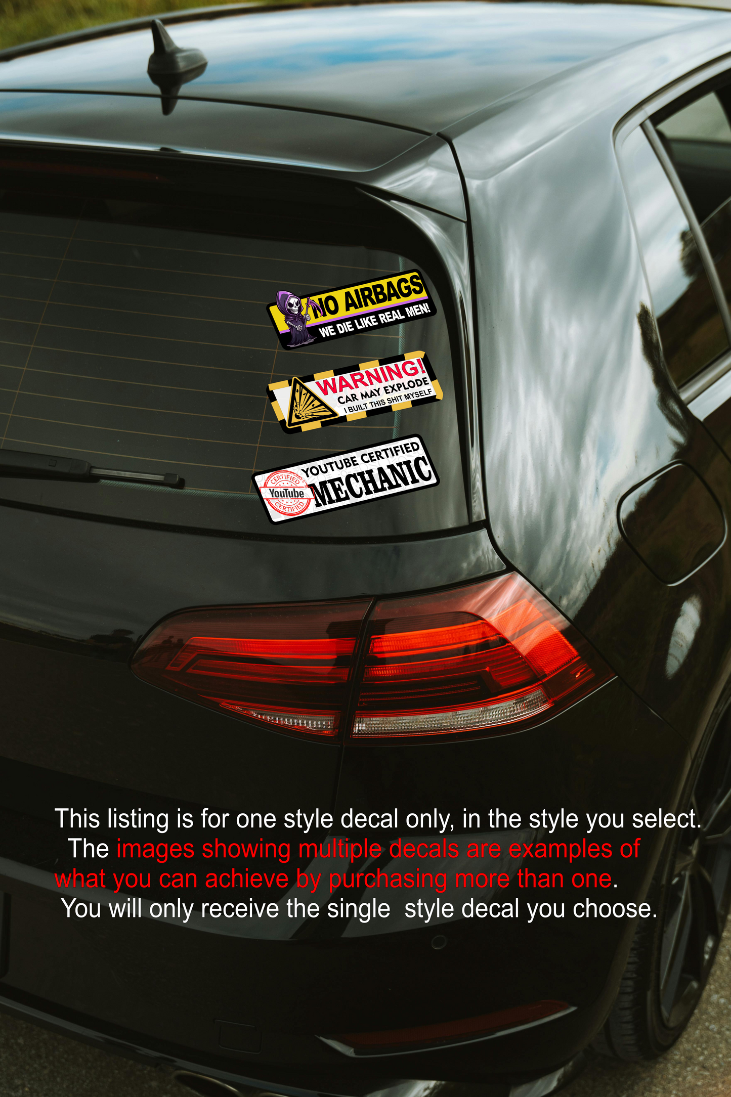 No Airbags We Die Like Real Men slap printed sticker anime riper