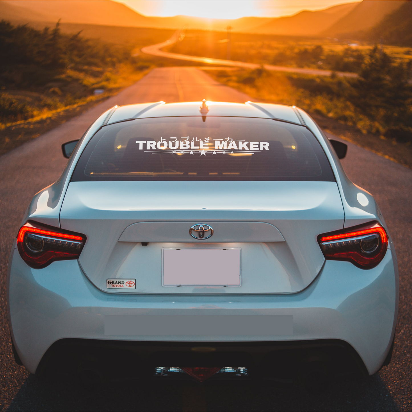 Trouble Maker JDM windshield decal