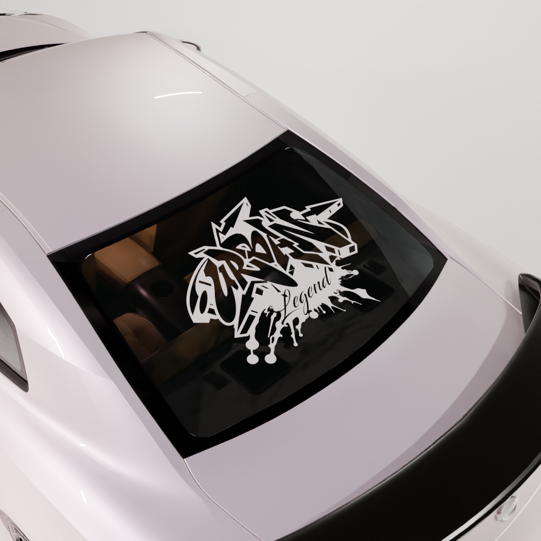 Autocollant de bannière de voiture de style graffiti avec légende urbaine