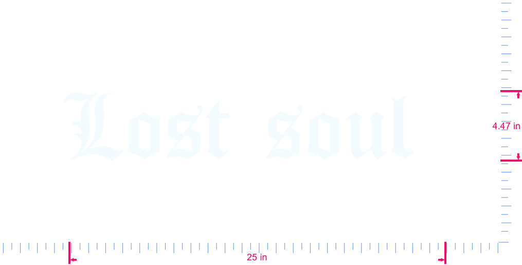 Text Lost soul  Vinyl custom lettering decall/4.47 x 25 in/ White /