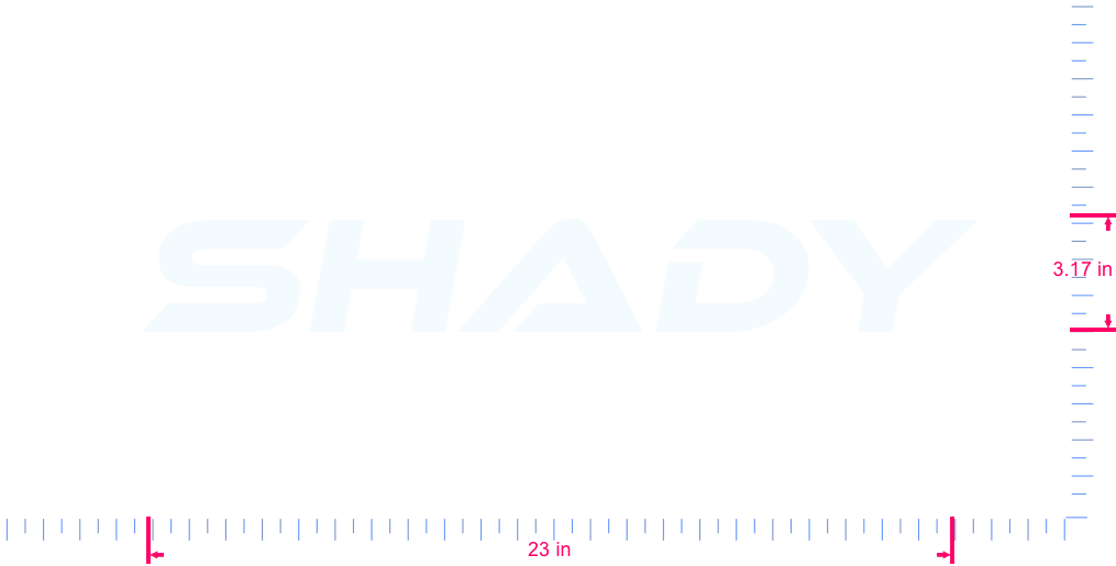 Text SHADY Vinyl custom lettering decall/3.17 x 23 in/ White /