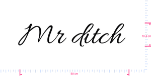 Text Mr ditch  Vinyl custom lettering decall/10.4 x 50 cm/ Black /