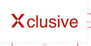 Text Xclusive Vinyl custom lettering decall/4.54 x 22 in/ Red /