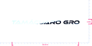 Text Tamácuaro gro Vinyl custom lettering decall/3.46 x 50.04 in/ Mirror Chrome /