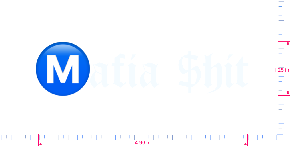 Text Ⓜ️afia $hit Vinyl custom lettering decall/1.25 x 4.96 in/ White /