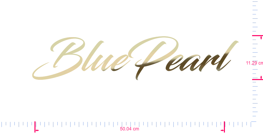 Text BluePearl Vinyl custom lettering decall/11.29 x 50.04 cm/ Gold Chrome /