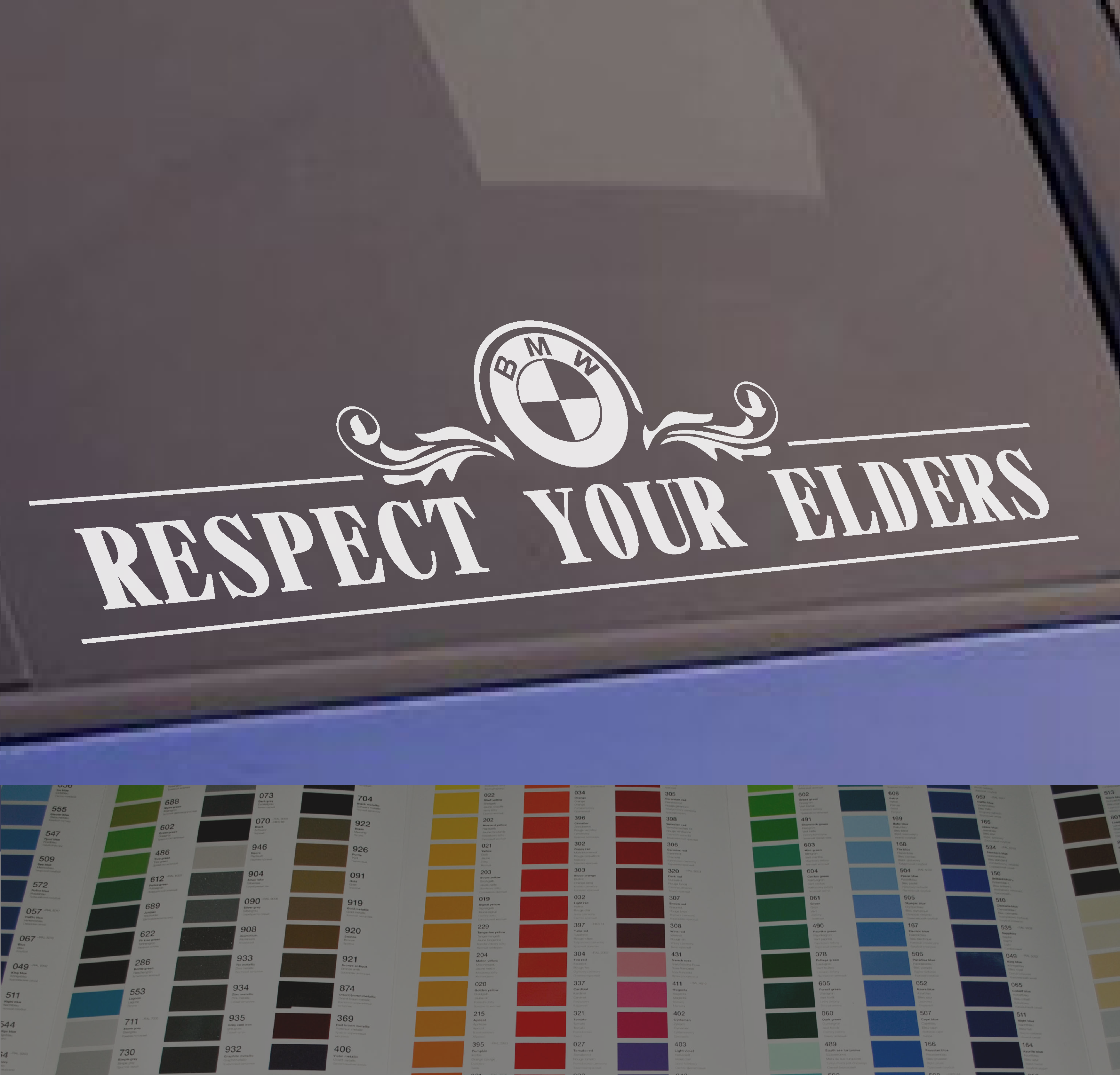 BMW Respect Your Elders Euro Style 2017 Design window sticker decal