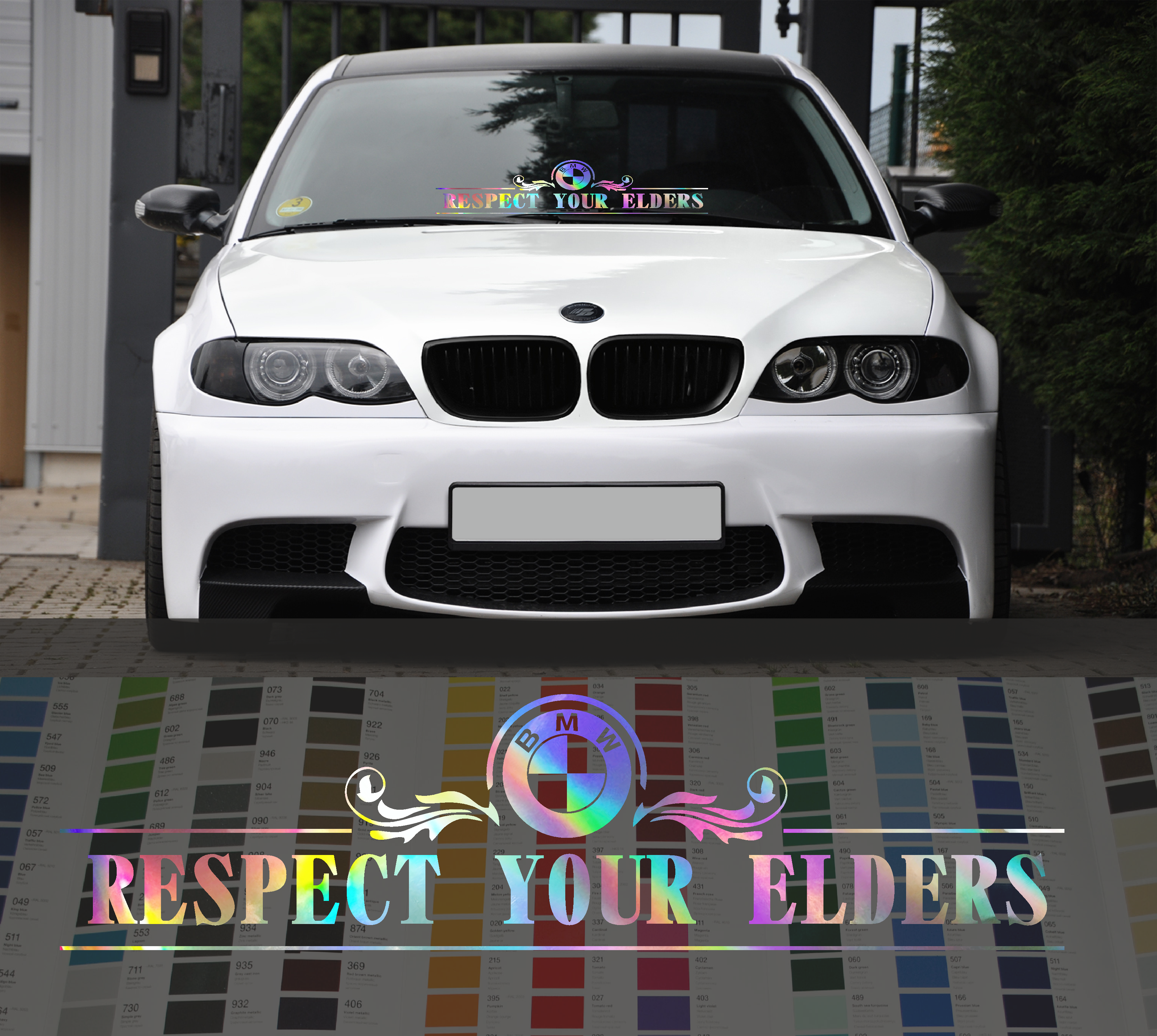 BMW Respect Your Elders Euro Style 2017 Design window sticker decal