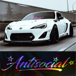 Antisocial car banner decal