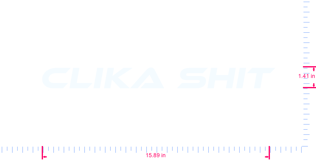 Text CLIKA SHIT Vinyl-Aufkleber mit individuellem Schriftzug / 3,6 x 40 cm / Weiß /