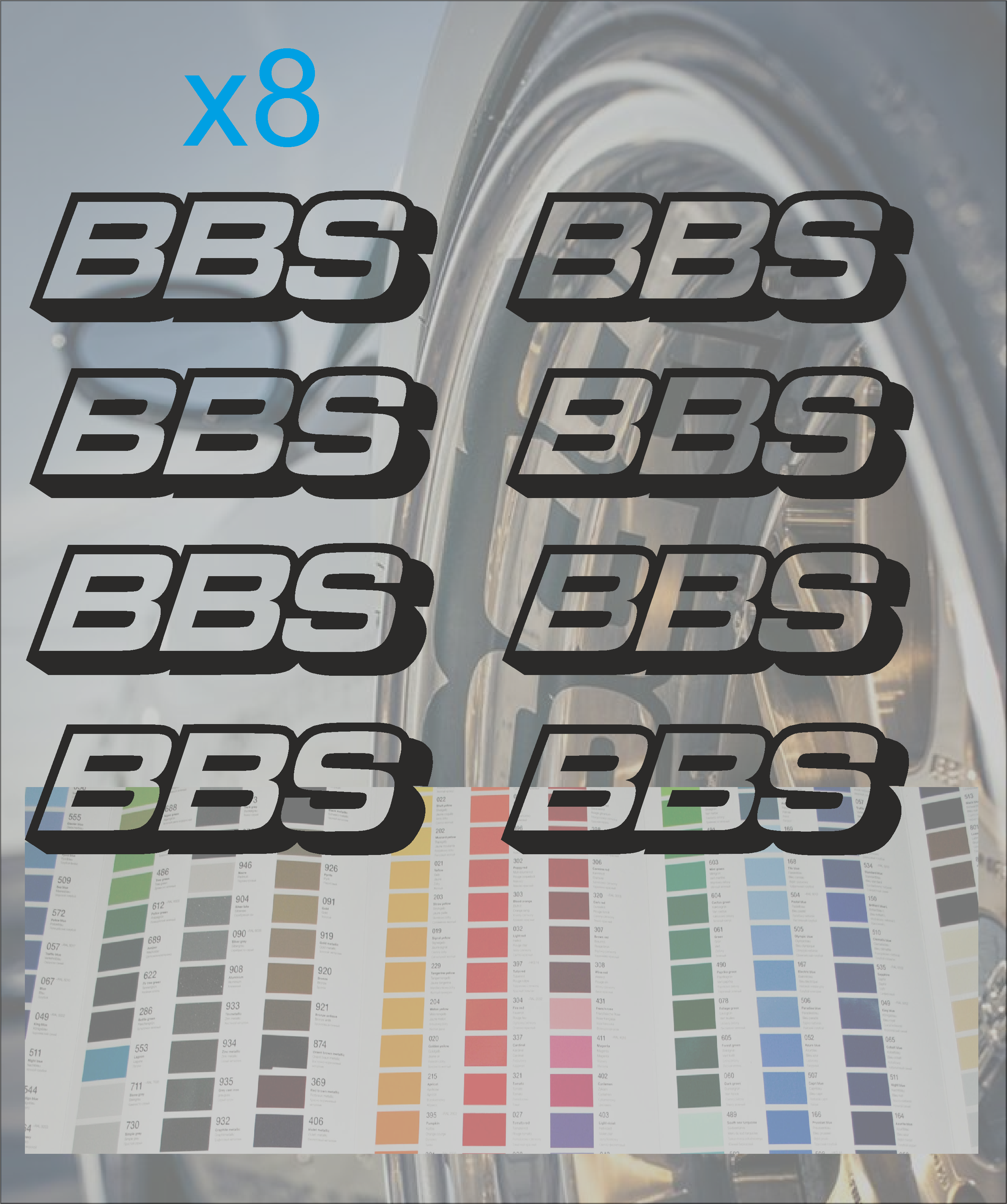 8x Pack BBS Wheel rims decal logo sticker – stickyart