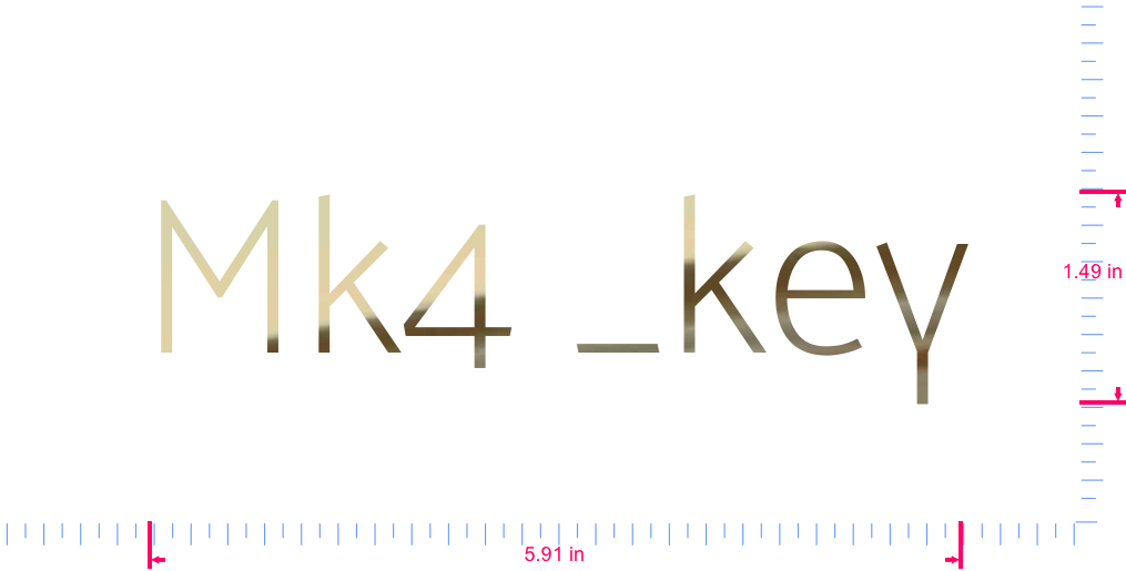 Text Mk4 _key Vinyl custom lettering decal/1.49 x 5.91 in/ Gold Chrome /
