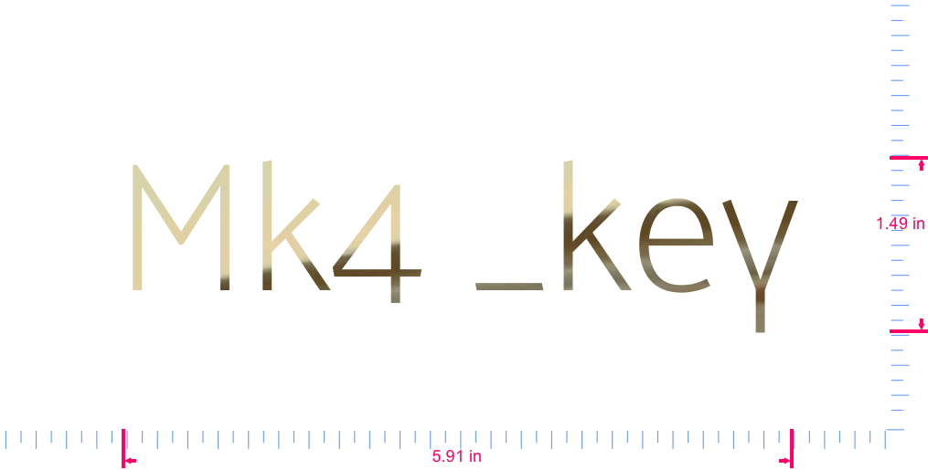 Text Mk4 _key Vinyl-Aufkleber mit individuellem Schriftzug/1,49 x 5,91 Zoll/ Gold Chrom /