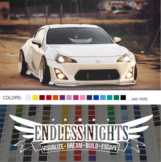 Endless Nights Japanese Decal Sticker