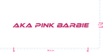 Text Aka Pink Barbie Vinyl individueller Schriftzug Aufkleber/5 x 89,4 cm/ Pink /