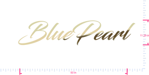 Text BluePearl Vinyl custom lettering decall/11.29 x 50 in/ Gold Chrome /