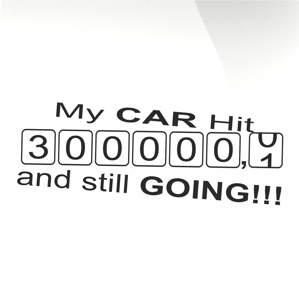 My car hit 300000 decal - stickyarteu