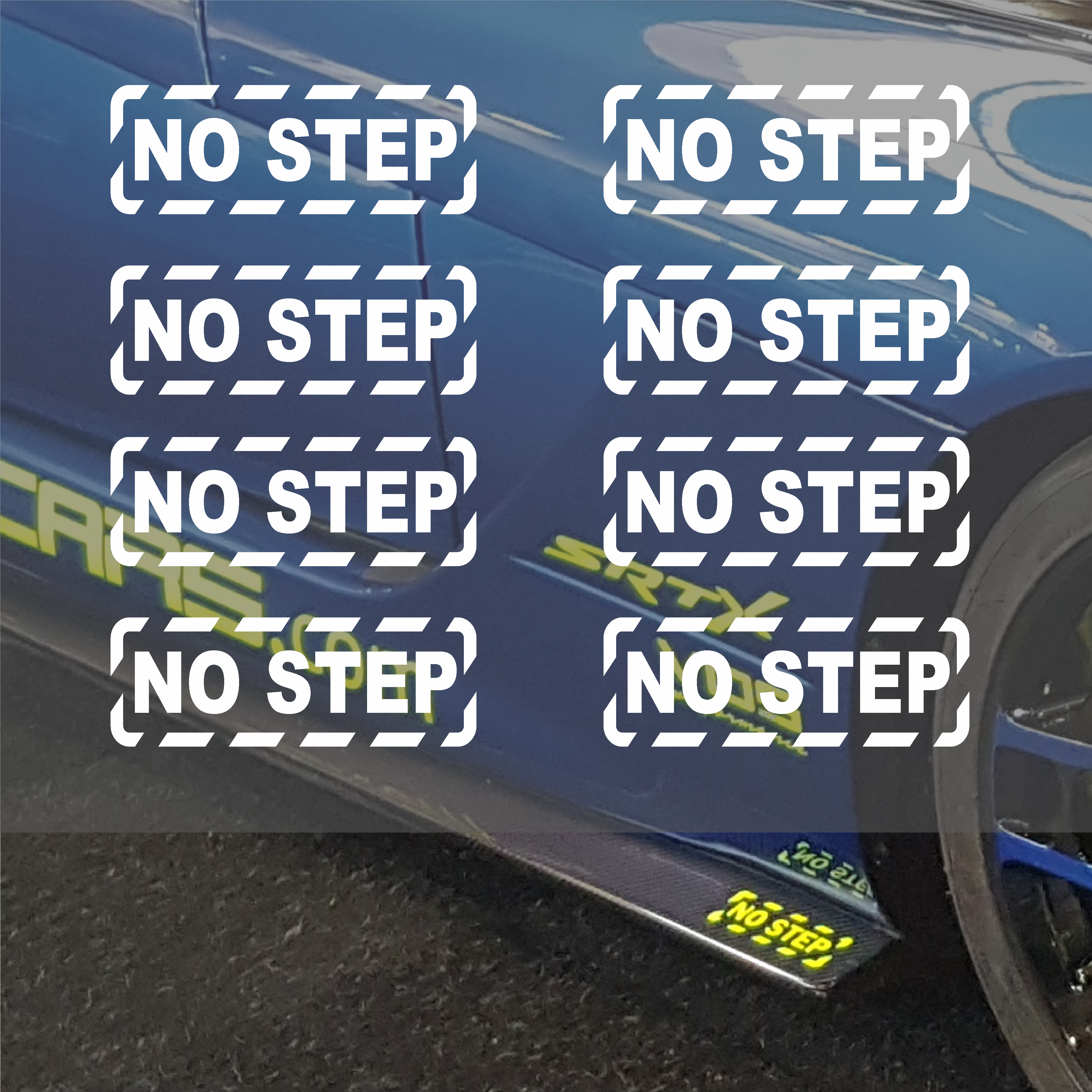 Pack of 8 No Step logo vinyl decal sticker