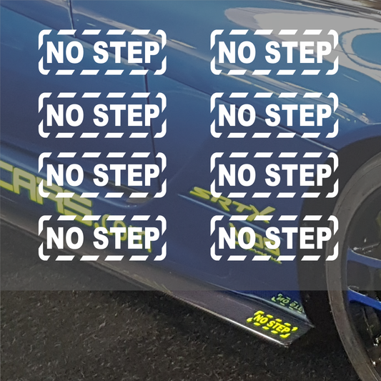 Lot de 8 autocollants en vinyle avec logo No Step