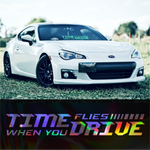 Banneraufkleber fürs Auto „Time Flies When You Drive“